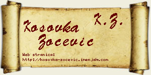 Kosovka Zoćević vizit kartica